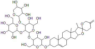 CAS 登录号：139367-82-1， 塞普屈姆甙元3-O-石蒜四糖苷