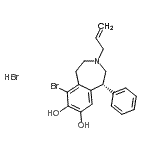 CAS 登录号:139689-19-3, (1R)-3-烯丙基-6-溴-1-苯基-2,3,4,5-四氢-1H-3-苯并氮杂卓-7,8-二醇氢溴酸盐(1:1)