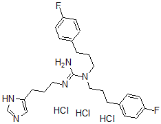 CAS 登录号：141099-46-9， 1,1-二[3-(4-氟苯基)丙基]-2-[3-(3H-咪唑-4-基)丙基]胍三盐酸盐