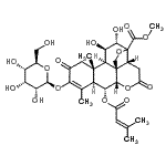 CAS 登录号：141271-79-6， 甲基(6alpha,11beta,12alpha,13Xi)-3-(beta-D-别吡喃糖基氧基)-11,12-二羟基-6-[(3-甲基-2-丁烯酰)氧基]-2,16-二氧代-13,20-环氧苦木-3-烯-21-酸酯