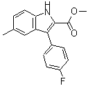 CAS 登录号：141327-54-0， 3-(4-氟苯基)-5-甲基-1H-吲哚-2-羧酸甲酯