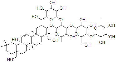 CAS#: 141544-47-0, 3-O-((alpha-L-Rhamnopyranosyl(1-4)-beta-D-glucopyranosyl(1-3))-(beta-D-glucopyranosyl(1-2))-beta-D-fucopyranosyl)-olea-11-ene-3,13,23,28-tetrol