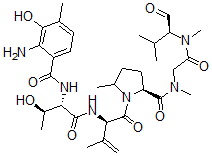 CAS#: 141912-59-6, (2S)-1-[(2R)-2-[[(2S,3R)-2-[(2-Amino-3-Hydroxy-4-Methylbenzoyl)Amino]-3-Hydroxybutanoyl]Amino]-3-Methylbut-3-Enoyl]-N,5-Dimethyl-N-[2-[Methyl-[(2S)-3-Methyl-1-Oxobutan-2-Yl]Amino]-2-Oxoethyl]Pyrrolidine-2-Carboxamide