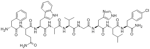 CAS#: 142062-55-3, 1-de(5-oxo-L-proline)-2-de-L-valine-3-D-phenylalanine-10-L-leucine-11-(4-chloro-L-phenylalaninamide)-Ranatensin