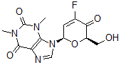 CAS 登录号：142270-03-9， 9-[(2R,6R)-4-氟-6-(羟基甲基)-5-氧代-2H-吡喃-2-基]-1,3-二甲基嘌呤-2,6-二酮