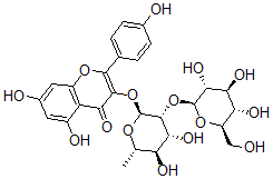 CAS#: 142451-65-8, 3-[(2S,3R,4R,5R,6S)-4,5-Dihydroxy-6-Methyl-3-[(2S,3R,4S,5S,6R)-3,4,5-Trihydroxy-6-(Hydroxymethyl)Oxan-2-Yl]Oxyoxan-2-Yl]Oxy-5,7-Dihydroxy-2-(4-Hydroxyphenyl)Chromen-4-One