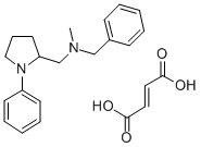 CAS 登录号：142469-76-9， (-)-N-甲基-1-苯基-N-(苯基甲基)-2-吡咯烷甲胺(E)-2-丁烯二酸盐(1:1)