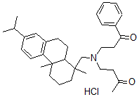 CAS#: 143106-84-7, 4-((((1R,4aS,10aR)-1,2,3,4,4a,9,10,10a-Octahydro-1,4a-dimethyl-7-(1-methylethyl)-1-phenanthrenyl)methyl)(3-oxo-3-phenylpropyl)amino)-2-Butanone hydrochloride