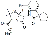 CAS 登录号：143407-70-9， (2S,5R,6R)-6-[[1-(3-溴苯基)环戊烷羰基]氨基]-3,3-二甲基-7-氧代-4-硫杂-1-氮杂双环[3.2.0]庚烷-2-羧酸钠