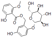 CAS 登录号：143601-09-6， [5-羟基-2-[(2S,3R,4S,5S,6R)-3,4,5-三羟基-6-(羟基甲基)四氢吡喃-2-基]氧基苯基]甲基2-羟基-6-甲氧基苯甲酸酯