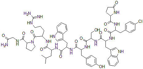 CAS#: 143873-63-6, 2-(4-Chloro-D-Phenylalanine)-3-D-Tryptophan-6-D-Tryptophan-Luteinizing Hormone-Releasing Factor (Pig)