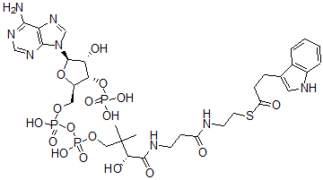 CAS 登录号：144319-97-1， S-[2-[3-[[(2R)-4-[[[(2R,3S,4R,5R)-5-(6-氨基嘌呤-9-基)-4-羟基-3-膦酰氧基四氢呋喃-2-基]甲氧基-羟基磷酰]氧基-羟基磷酰]氧基-2-羟基-3,3-二甲基丁酰基]氨基]丙酰氨基]乙基]3-(1H-吲哚-3-基)硫代丙酸酯