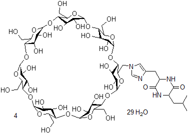 CAS#: 144363-91-7, 6alpha-Deoxy-6alpha-(4-((Hexahydro-5-(2-Methylpropyl)-3,6-Dioxo-2-Pyrimidinyl)Methyl)-1H-Imidazol-1-Yl)-beta-Cyclodextrin Hydrate (4:29)