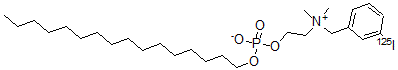 CAS 登录号:144774-69-6, 十六烷基-2-(N,N-二甲基-N-(间碘苄基)铵)乙基磷酸酯盐