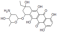 CAS#: 145066-22-4, 7-(4-Amino-5-Hydroxy-6-Methyloxan-2-Yl)Oxy-9-Ethyl-1,4,6,9,11-Pentahydroxy-8,10-Dihydro-7H-Tetracene-5,12-Dione