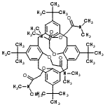 CAS#: 145237-45-2, 2,2',2'',2'''-{[5,11,17,23-Tetrakis(2-methyl-2-propanyl)pentacyclo[19.3.1.1<sup>3,7</sup>.1<sup>9,13</sup>.1<sup>15,19</sup>]octacosa-1(25),3(28),4,6,9(27),10,12,15(26),16,18,21,23-dodecaene-25,26,27,28-tetrayl]tetrakis(oxy)}tetrakis(N,N-dimethylacetamide)
