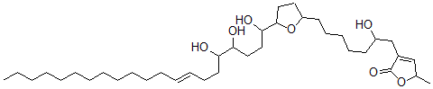 CAS 登录号：145403-31-2， 3-[2-羟基-7-[5-[(E)-1,4,5-三羟基二十一碳-8-烯基]四氢呋喃-2-基]庚基]-5-甲基-5H-呋喃-2-酮