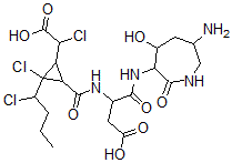 CAS#: 145585-99-5, 4-[(6-Amino-4-Hydroxy-2-Oxoazepan-3-Yl)Amino]-3-[[2-Chloro-2-(1-Chlorobutyl)-3-(1-Chloro-2-Hydroxy-2-Oxoethyl)Cyclopropanecarbonyl]Amino]-4-Oxobutanoic Acid