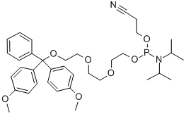 CAS 登录号：146668-73-7， 亚膦酰胺酸二(1-甲基乙基)-,2-[2-[2-[二(4-甲氧基苯基)苯基甲氧基]乙氧基]乙氧基]乙基 2-氰基乙基酯