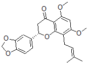 CAS 登录号：146713-94-2， (2S)-2-(1,3-苯并二氧戊环-5-基)-5,7-二甲氧基-8-(3-甲基丁-2-烯基)色满-4-酮