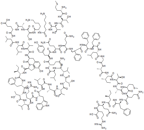 CAS#: 147651-80-7, L-Methionyl-L-Threonyl-L-Threonyl-L-Lysyl-L-Lysyl-L-Seryl-L-Alanyl-L-alpha-Glutamyl-L-Valyl-L-Leucyl-L-Valyl-L-Tyrosyl-L-Prolyl-L-Isoleucyl-L-Phenylalanyl-L-Threonyl-L-Valyl-L-Arginyl-L-Tryptophyl-L-Leucyl-L-Alanyl-L-Threonyl-L-Threonyl-L-Valyl-L-Leucyl-L-Glutaminyl-L-Tyrosyl-L-Glutaminyl-L-Glutaminyl-L-Phenylalanyl-L-Phenylalanyl-L-Phenylalanyl-L-Leucylglycyl-L-Alanyl-L-Isoleucyl-L-Threonyl-L-Alanyl-L-Methionyl-L-Glutaminyl-L-Phenylalanyl-L-Isoleucyl-L-Glutaminyl-L-Arginine