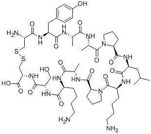 CAS#: 147819-32-7, L-cysteinyl-L-tyrosyl-L-alanyl-L-alanyl-L-prolyl-L-leucyl-L-lysyl-L-prolyl-L-alanyl-L-lysyl-L-seryl-L-Cysteine cyclic (1-12)-disulfide