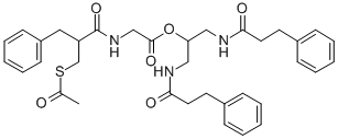 CAS#: 147879-85-4, 1,3-Bis(3-Phenylpropanoylamino)Propan-2-Yl 2-[[2-(Acetylsulfanylmethyl)-3-Phenylpropanoyl]Amino]Acetate