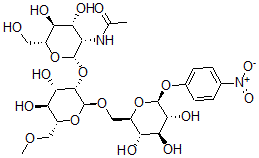 CAS#: 147985-37-3, N-[(2S,3S,4R,5S,6R)-2-[(2S,3S,4S,5S,6R)-4,5-Dihydroxy-6-(Methoxymethyl)-2-[[(2R,3S,4S,5R,6S)-3,4,5-Trihydroxy-6-(4-Nitrophenoxy)Oxan-2-Yl]Methoxy]Oxan-3-Yl]Oxy-4,5-Dihydroxy-6-(Hydroxymethyl)Oxan-3-Yl]Acetamide