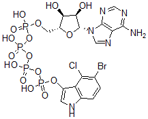 CAS#: 148778-60-3, [(2R,3S,4R,5R)-5-(6-Aminopurin-9-Yl)-3,4-Dihydroxyoxolan-2-Yl]Methyl [[[(5-Bromo-4-Chloro-1H-Indol-3-Yl)Oxy-Hydroxyphosphoryl]Oxy-Hydroxyphosphoryl]Oxy-Hydroxyphosphoryl] Hydrogen Phosphate