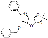 CAS 登录号：149017-69-6， (3aR,5R,6S,6aR)-2,2,5-三甲基-6-(苯基甲氧基)-5-(苯基甲氧基甲基)-6,6a-二氢-3aH-呋喃并[4,5-d][1,3]二氧杂环戊烯