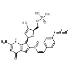 CAS#: 149478-71-7, [(2R,5R)-5-(2-Amino-8-{[(Z)-2-(4-Azidophenyl)Vinyl]Sulfinyl}-6-Oxo-3,6-Dihydro-9H-Purin-9-Yl)-3-Hydroxy-2,5-Dihydro-2-Furanyl]Methyl Dihydrogen Phosphate