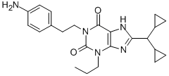 CAS 登录号：149741-45-7， 1-[2-(4-氨基苯基)乙基]-8-(二环丙基甲基)-3-丙基-7H-嘌呤-2,6-二酮
