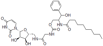 CAS#: 149970-61-6, [2-(Decanoylamino)-3-Hydroxy-3-Phenylpropyl] N-[2-[[(2R,3S,4R,5R)-5-(2,4-Dioxopyrimidin-1-Yl)-3,4-Dihydroxyoxolan-2-Yl]Methylamino]-2-Oxoethyl]Carbamate