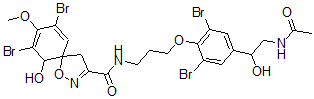 CAS 登录号：150417-69-9， N-[3-[4-(2-乙酰氨基-1-羟基乙基)-2,6-二溴苯氧基]丙基]-7,9-二溴-6-羟基-8-甲氧基-1-氧杂-2-氮杂螺[4.5]癸-2,7,9-三烯-3-甲酰胺