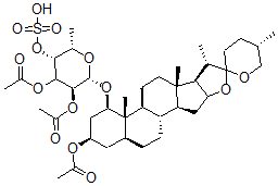 CAS 登录号：151589-16-1， 1-O-(2',3'-二乙酰基吡喃岩藻糖基-(4'-硫酸酯))-5-螺甾烷-1-醇3-乙酸酯