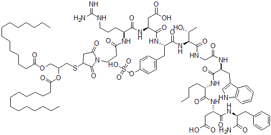 CAS#: 151705-73-6, 1-De(5-Oxo-L-Prolin)-2-(N2-(3-(3-((2,3-Bis((1-Oxotetradecyl)Oxy)Propyl)Thio)-2,5-Dioxo-1-Pyrrolidinyl)-1-Oxopropyl)-L-Arginine)-8-L-Norleucine-Caerulein