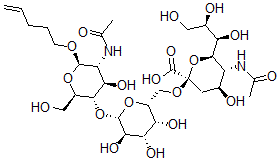 CAS#: 151960-90-6, (2R,4S,5R,6R)-5-Acetamido-2-[[(2R,3R,4S,5R,6S)-6-[(2R,3S,4R,5R,6R)-5-Acetamido-4-Hydroxy-2-(Hydroxymethyl)-6-Pent-4-Enoxyoxan-3-Yl]Oxy-3,4,5-Trihydroxyoxan-2-Yl]Methoxy]-4-Hydroxy-6-[(1R,2R)-1,2,3-Trihydroxypropyl]Oxane-2-Carboxylic Acid