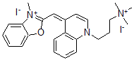 CAS 登录号：152068-09-2， 三甲基-[3-[4-[(Z)-(3-甲基-1,3-苯并恶唑-2-亚基)甲基]喹啉-1-鎓-1-基]丙基]铵二碘化物