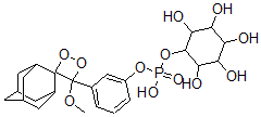 CAS 登录号：152305-53-8， [3-(3'-甲氧基螺[金刚烷-2,4'-二氧杂环丁烷]-3'-基)苯基](2,3,4,5,6-五羟基环己基)磷酸氢酯