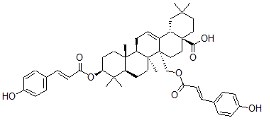 CAS#: 152509-92-7, (4aS,6aR,6aR,6bR,8aR,10S,12aR,14bS)-10-[(E)-3-(4-Hydroxyphenyl)Prop-2-Enoyl]Oxy-6a-[[(E)-3-(4-Hydroxyphenyl)Prop-2-Enoyl]Oxymethyl]-2,2,6B,9,9,12a-Hexamethyl-1,3,4,5,6,6a,7,8,8a,10,11,12,13,14b-Tetradecahydropicene-4a-Carboxylic Acid
