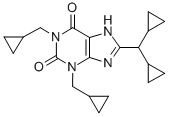 CAS#: 152534-50-4, 1,3-Bis(Cyclopropylmethyl)-8-(Dicyclopropylmethyl)-7H-Purine-2,6-Dione