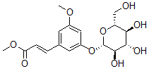 CAS 登录号：152574-10-2， (E)-3-[3-甲氧基-5-[(2S,3R,4S,5S,6R)-3,4,5-三羟基-6-(羟基甲基)四氢吡喃-2-基]氧基苯基]丙-2-烯酸甲酯