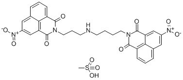 CAS 登录号：153217-83-5， 4-(3-(3-硝基萘-1,8-二甲酰亚胺基)丙基氨基)-1-(3-硝基萘-1,8-二甲酰亚胺基)丁烷甲烷磺酸氢酯