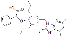 CAS 登录号：153275-22-0， 2-[4-[(2-乙基-5,7-二甲基咪唑并[5,4-b]吡啶-3-基)甲基]-2,6-二丙基苯氧基]-2-苯基乙酸