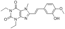 CAS 登录号：155272-04-1， 1,3-二乙基-8-[(E)-2-(3-羟基-4-甲氧基苯基)乙烯基]-7-甲基嘌呤-2,6-二酮