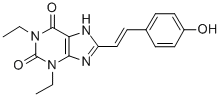 CAS 登录号：155272-14-3， (8E)-1,3-二乙基-8-[2-(4-氧代-1-环己-2,5-二烯亚基)亚乙基]-7,9-二氢嘌呤-2,6-二酮