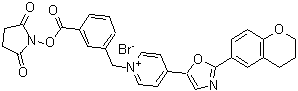 CAS 登录号：155863-03-9， 4-[2-(3,4-二氢-2H-苯并吡喃-6-基)-1,3-恶唑-5-基]-1-(3-{[(2,5-二氧代-1-吡咯烷基)氧基]羰基}苄基)吡啶鎓溴化物