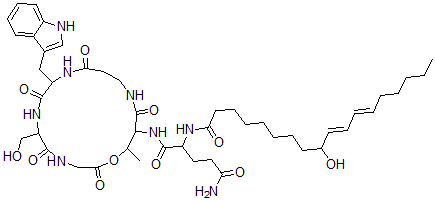 CAS#: 156223-06-2, N-[6-(Hydroxymethyl)-9-(1H-Indol-3-Ylmethyl)-17-Methyl-2,5,8,11,15-Pentaoxo-1-Oxa-4,7,10,14-Tetrazacycloheptadec-16-Yl]-2-[[(10E,12E)-9-Hydroxyoctadeca-10,12-Dienoyl]Amino]Pentanediamide