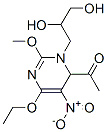 CAS 登录号：156360-67-7， 1-[3-(2,3-二羟基丙基)-2,6-二甲氧基-5-硝基-4H-嘧啶-4-基]丙-2-酮