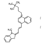CAS 登录号：157199-63-8， 4-[(1E,3E)-3-(3-甲基-1,3-苯并噻唑-2(3H)-亚基)-1-丙烯-1-基]-1-[3-(三甲基铵基)丙基]喹啉鎓二碘化物